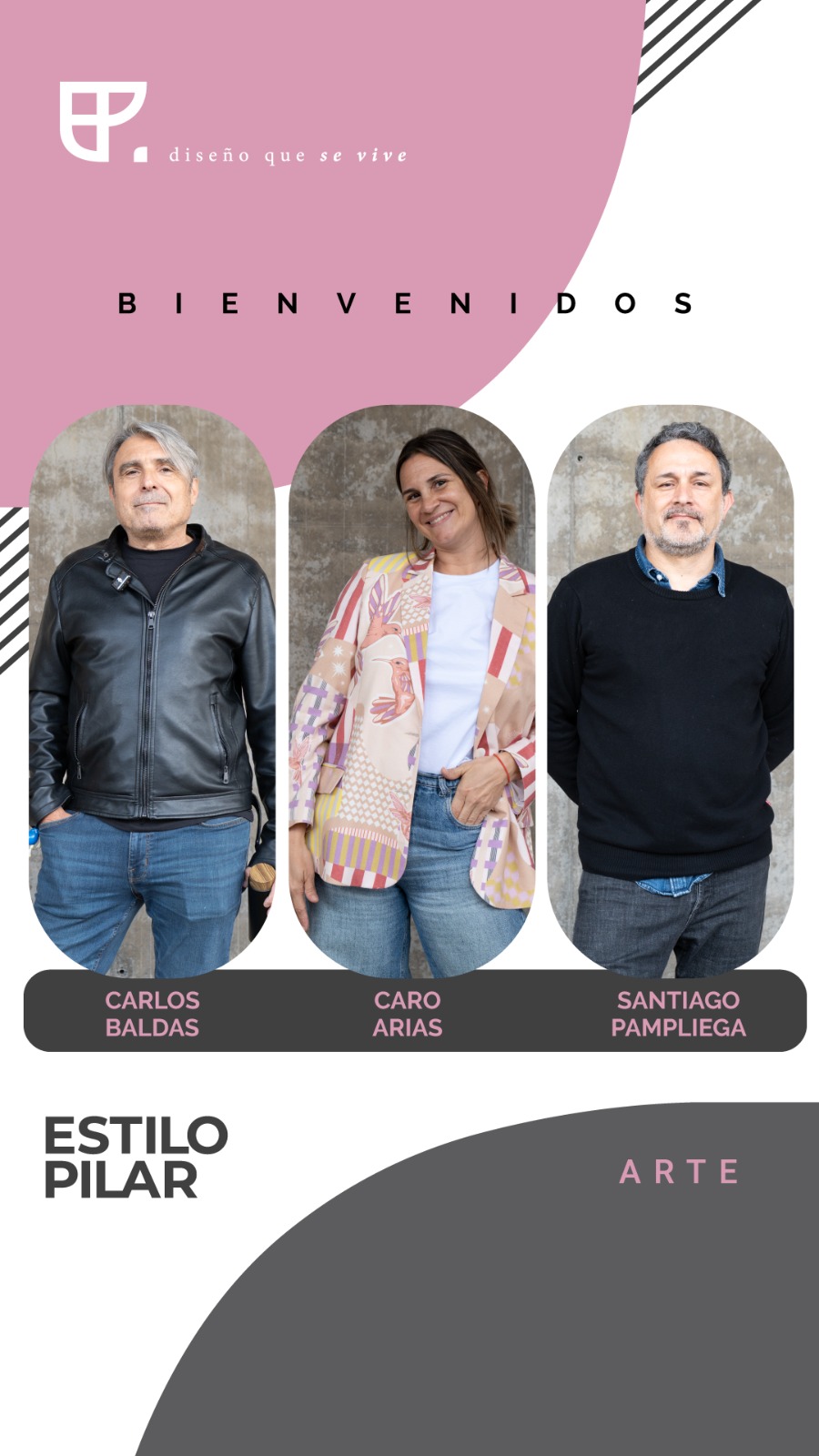 Carlos Baldas, Carolina Arias y Santiago Pampliega, artistas de la edición 21.